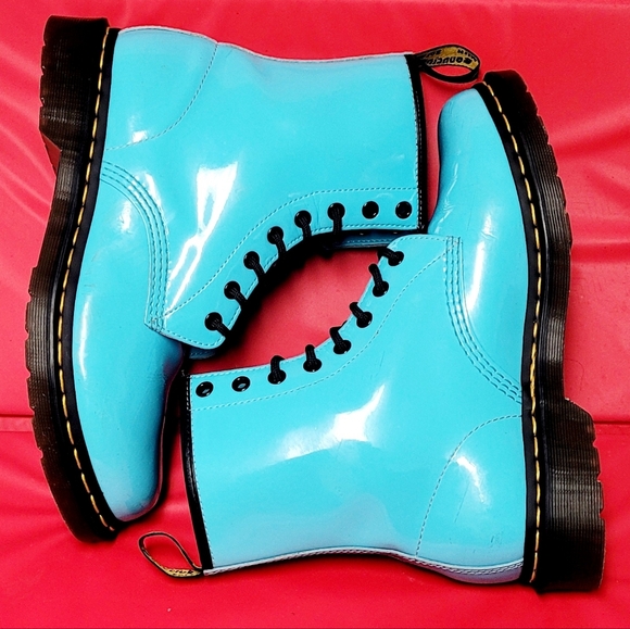 Dr. Martens 1460 Light Blue Patent Leather Women's Boots #27216 size 10 - Picture 5 of 11
